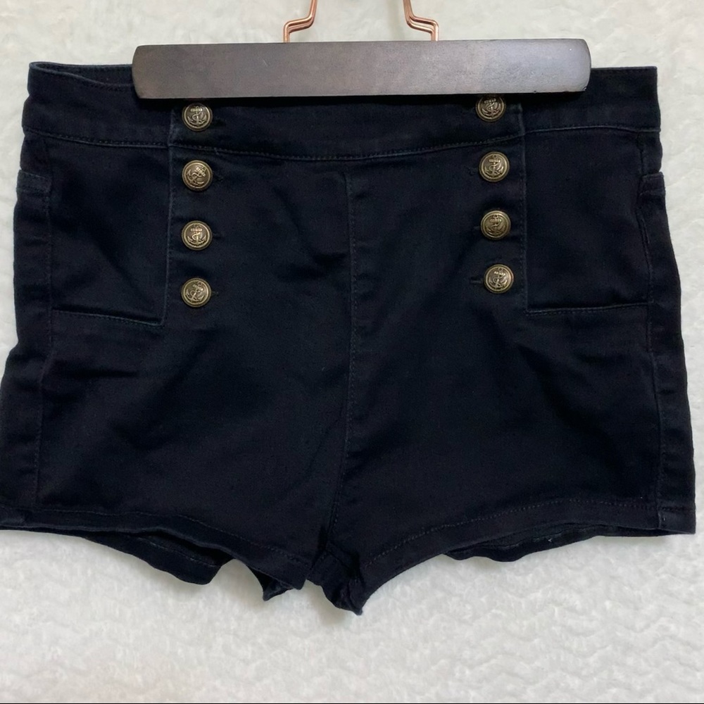 3/$25 Black Sailor Button Cello Jeans Shorts